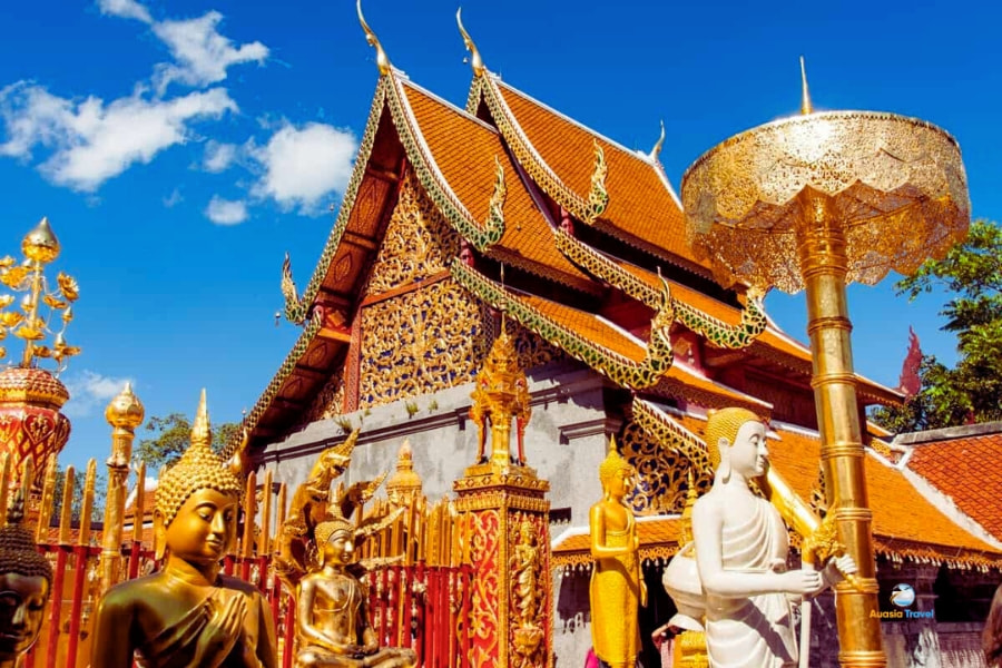 Golden Wat Phra That Doi Suthep temple Chiang Mai Thailand – Auasia Travel